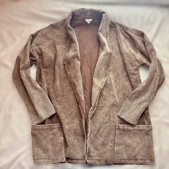 POL Oversized Open Raw Hem Corduroy Blazer Size Large - Picture 1 of 13